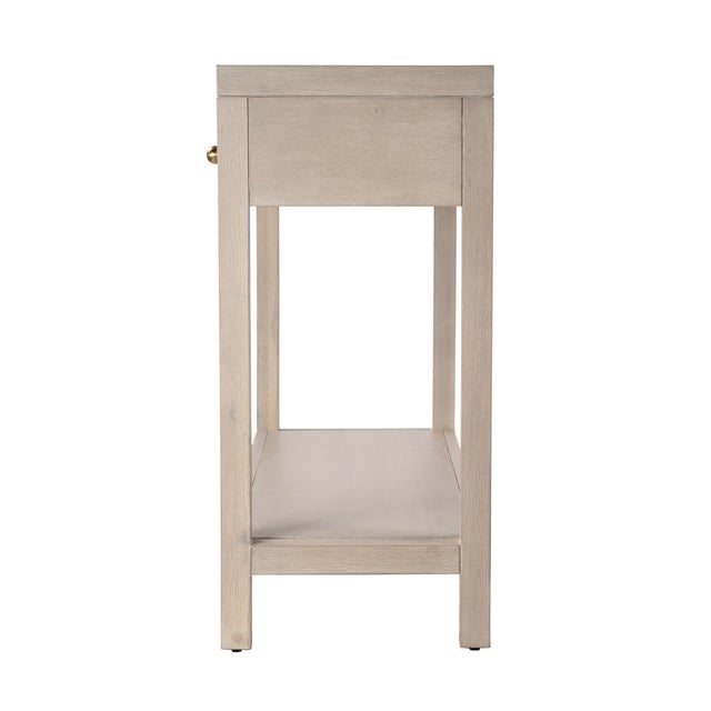 Beige Nora 40 in. W Rectangular Wood 2 Drawer Console Table with Lower Open Shelf, Antique Taupe For Sale - Image 8 of 11