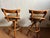 Authentic 1950's Mid-Century bent rattan bar stools with leopard cushions. In very good condition for their era- some wear...