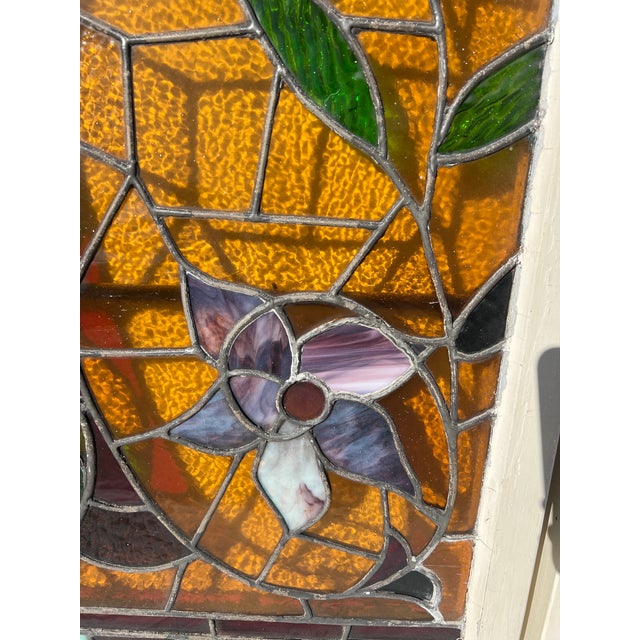 Pair of American Victorian Stained Glass Windows For Sale - Image 16 of 18