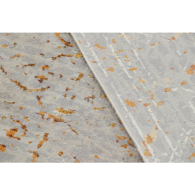 Textile Rug & Kilim’s Contemporary Rug in Gray and Orange Abstract Patterns “Naroon” For Sale - Image 7 of 7