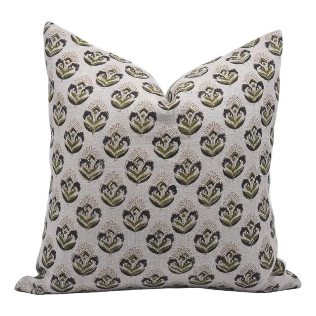 Fabdivine Decorative Cushion Cover 16x16 Inch Vintage Block Print Design- Chui Mui For Sale
