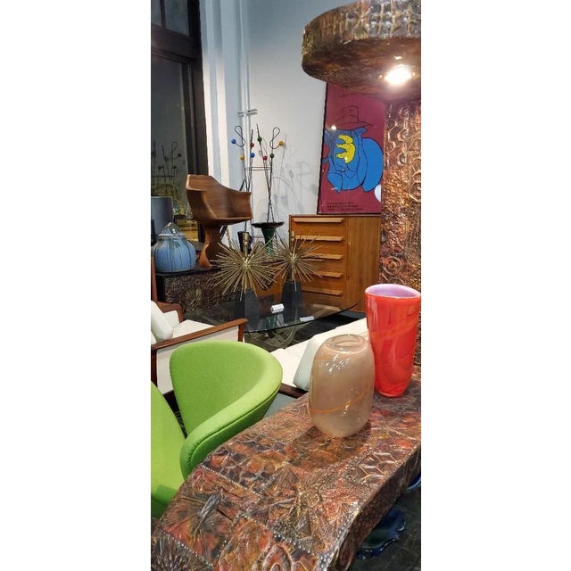 1980s Vintage 1980s Henry Dean Mid-Century Modern Mouthblown Decorative Glass Vessel, Belgium For Sale - Image 5 of 13