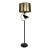 Mid Century Atomic Style Black and Brass Adjustable Double Light Floor Lamp For Sale