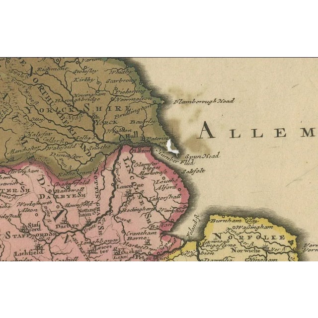 Black Hand-Colored Map of the British Isles by Gerard Valk, 1700 For Sale - Image 8 of 11