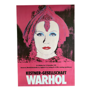 After Andy Warhol, Greta Garbo, 1981, Kestner-Gesellschaft Hannover, Original Vintage Poster, Printed in Germany