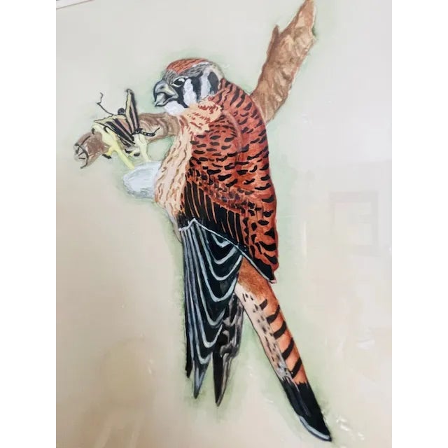 American Mid 20th Century Original Bird Watercolors, Vintage, A Pair For Sale - Image 3 of 11
