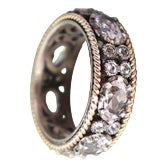 Gold and Silver Ring with Oval-Shaped Zirconias For Sale