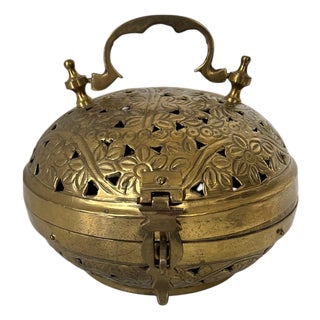 Vintage Round Pierced Cricket Box For Sale