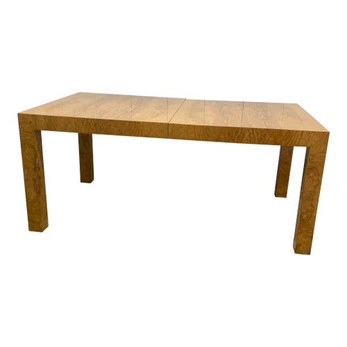 Olivewood Burl Parsons Dining Table by Milo Baughman