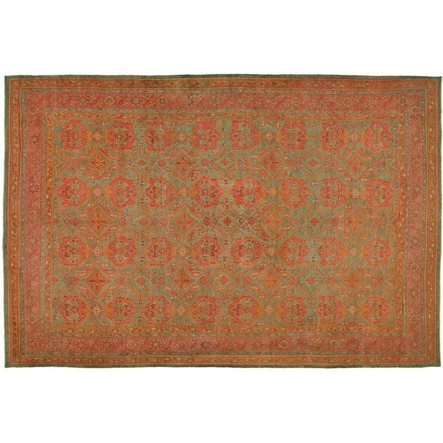 Zabihi Collection Palace Size Antique Turkish Oushak Rug - 15'5" x 22'10" For Sale - Image 9 of 10