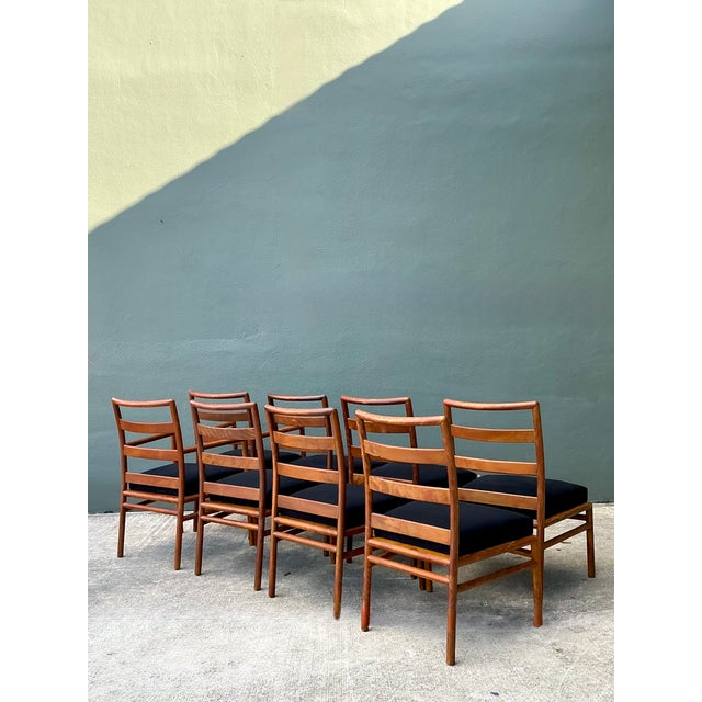 Wood T. H. Robsjohn Gibbings for Widdicomb Dining Chairs - Set of 8 For Sale - Image 7 of 12