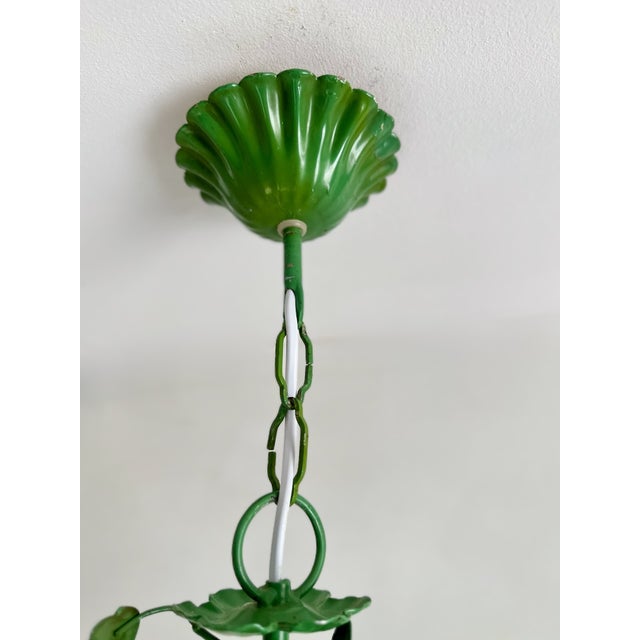 Italian Painted Tole Daisy Chandelier by Sergio Terzani, 1970s For Sale - Image 10 of 15