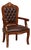 Luxury French Louis XV Brown Leather Tufted Armchair – Ornate Classic Accent Chair For Sale