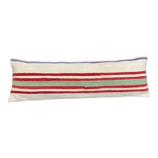 Turkish Hemp Pillow Cushion Natural Beige Red Cushion Cover 14x45 For Sale