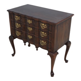 Henredon 3 Drawer Mahogany Low Boy Table For Sale