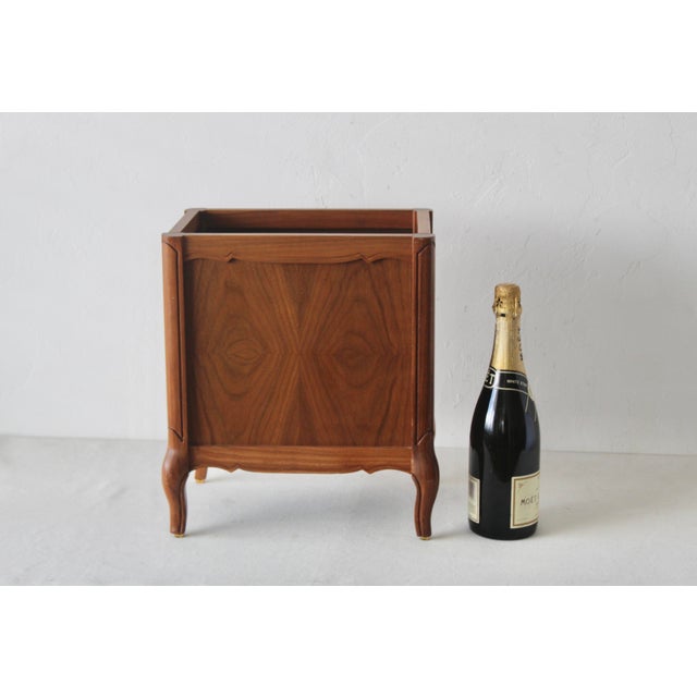 National Furniture Company 1960s Vintage Mid-Century Rectangular Walnut Wastebasket For Sale - Image 4 of 13