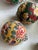 Six, beautiful hand painted Christmas ornaments with flowers. Add these beautiful one of a kind ornaments to your tree....