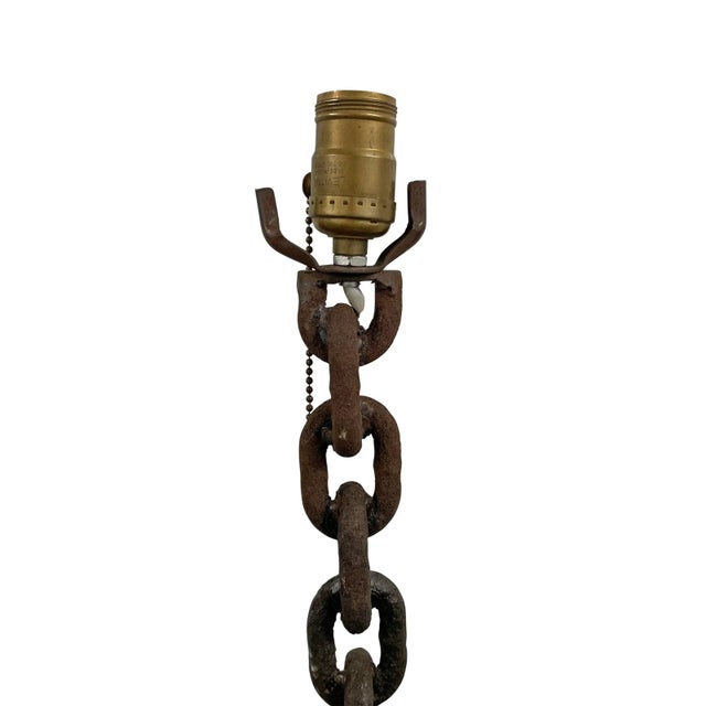 Mid 20th Century Pair of Vintage Italian Chain Link Floor Lamps For Sale - Image 5 of 13