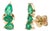 Natural Emerald 9.08cts & Diamond 0.28cts Earring in 14k Gold For Sale