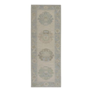 Oriental Hand Knotted Rug Turkish Oushak 2'7" x 8'2" For Sale