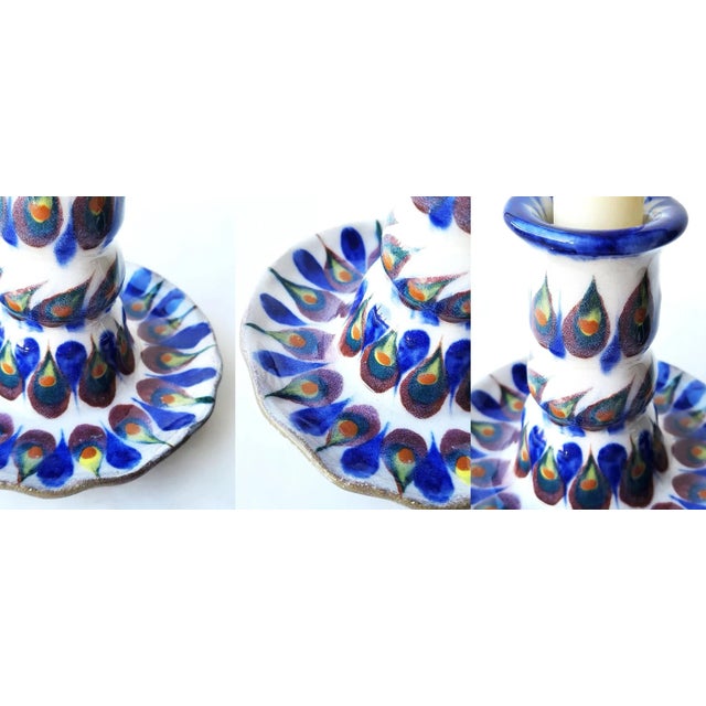 Majolica Vintage Ceramic Candlestick Holder, Signed Ken Edwards For Sale - Image 4 of 11
