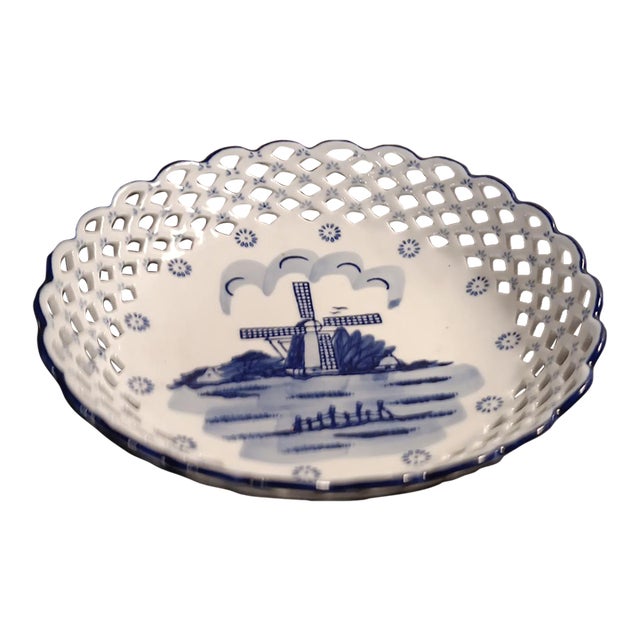 1970s Delfts Holland Reticular Decorative Bowl For Sale
