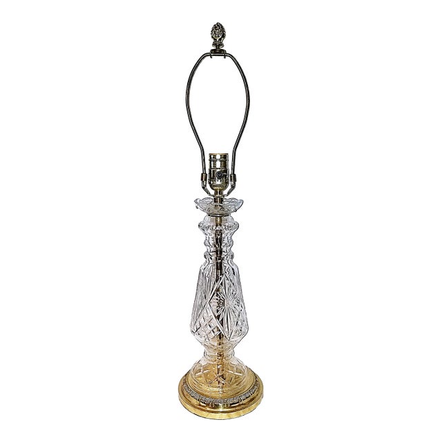 Mid 20th Century Hollywood Regency Crystal Table Lamp For Sale