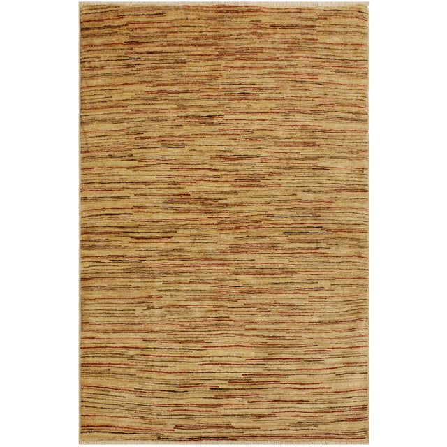 Modern Gabbeh Beige/Brown Wool Rug - 3'11'' X 5'3'' For Sale - Image 10 of 10