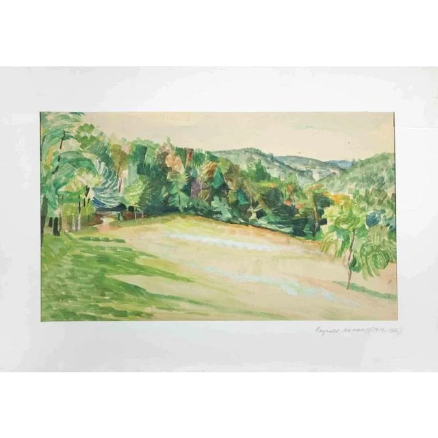 Landscape is a Watercolour artwork realized by Reynold Arnould (Le Havre 1919 - Parigi 1980) in 1960. Good condition...