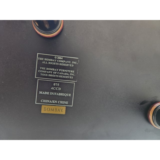 Elegant Pair of Vintage Bombay Company Half-Round Side Tables With Gold Accents For Sale - Image 10 of 10