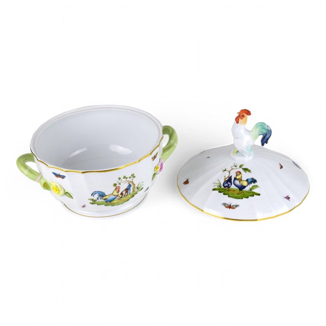 Late 20th Century Late 20th Century Herend Chanticleer Large Round Soup Tureen Rooster Rothschild For Sale - Image 5 of 6