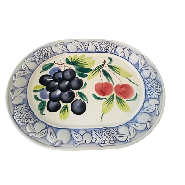 Vintage Hand-Painted Italian Ceramic Platter by Piazzato For Sale - Image 6 of 8