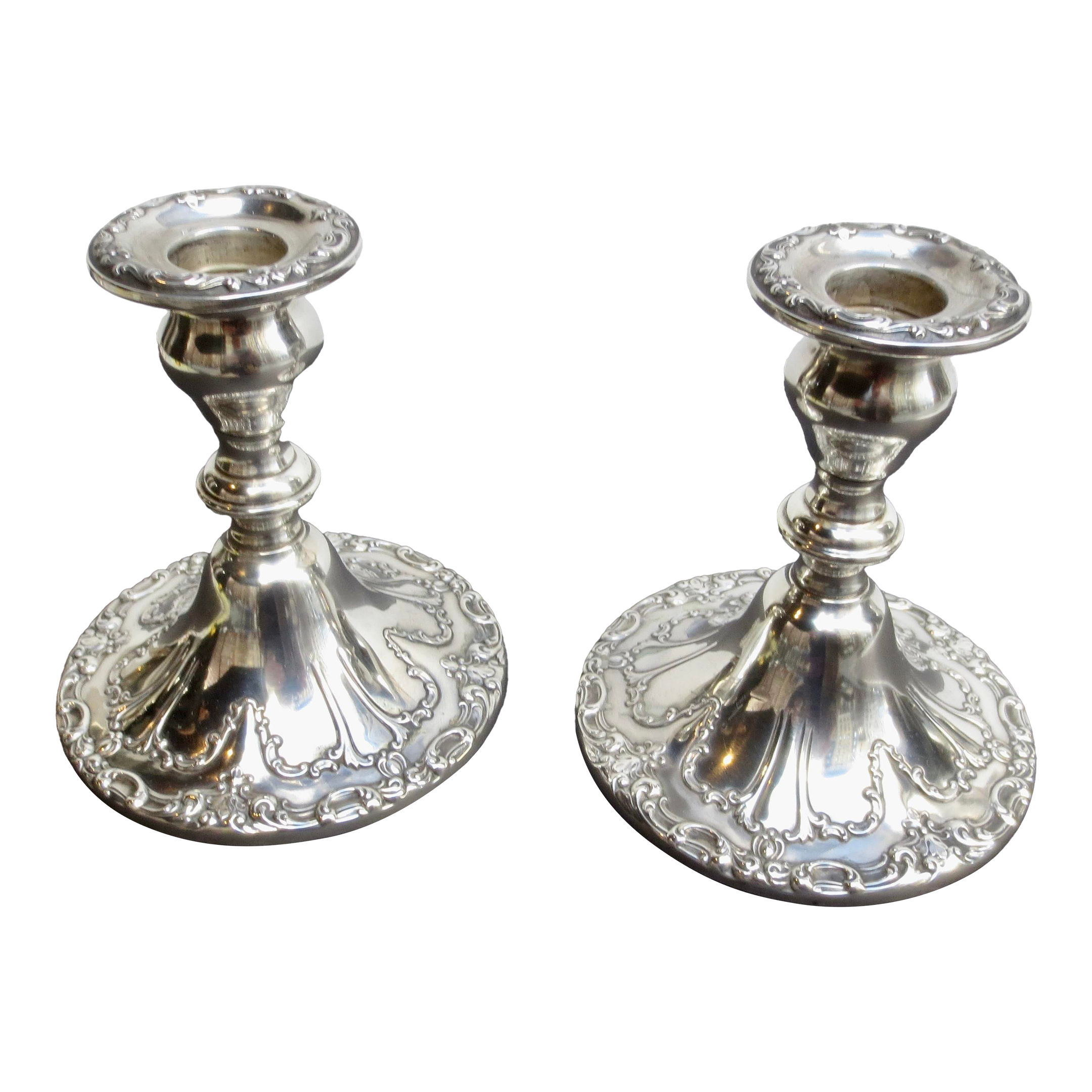 GORHAM ゴーハム スターリングシルバー 燭台 ペア 2基セット Gorham Sterling Silver Candlesticks- A Pair of 2 | Chairish
