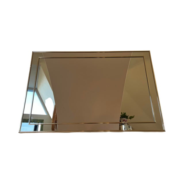 Postmodern Vintage Postmodern 80s Wall Mirror Gold 1980s Modern For Sale - Image 3 of 8