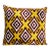 Silk Ikat Velvet Pillow Cover – Square Yellow and Burgundy Geometric Cushion For Sale