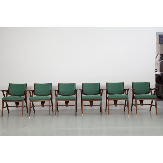 Vintage Armchairs by Enrico Ciuti, 1950, Set of 6 For Sale - Image 18 of 18