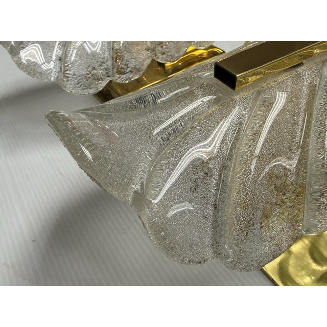Gold Carl Fagerlund Murano Glass Leaf Sconces, Pair For Sale - Image 8 of 12