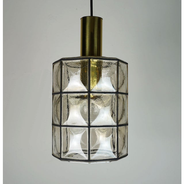 Black Vintage Hanging Lamp in Glass from Glashütte Limburg For Sale - Image 8 of 16