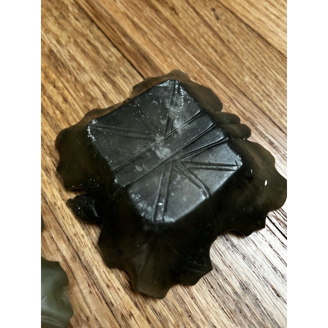 Antique Chinese Natural Agate Carved Inkwell / Brush Washer-Lotus Flower Catchall Vessels For Sale - Image 11 of 13