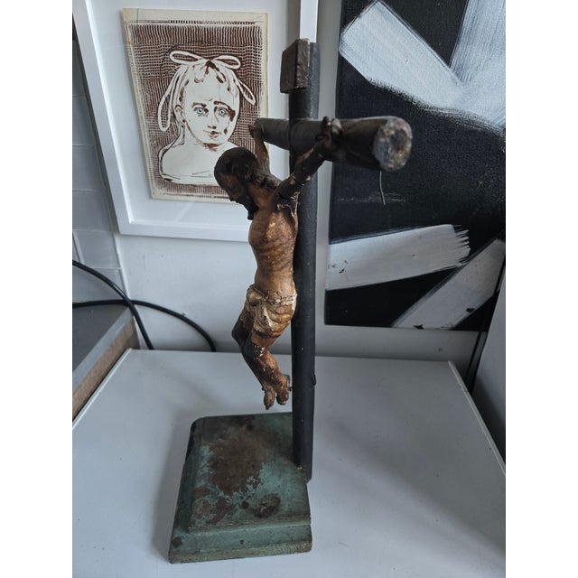 Black 19th C Latin American Santo of Jesus on the Cross For Sale - Image 8 of 8