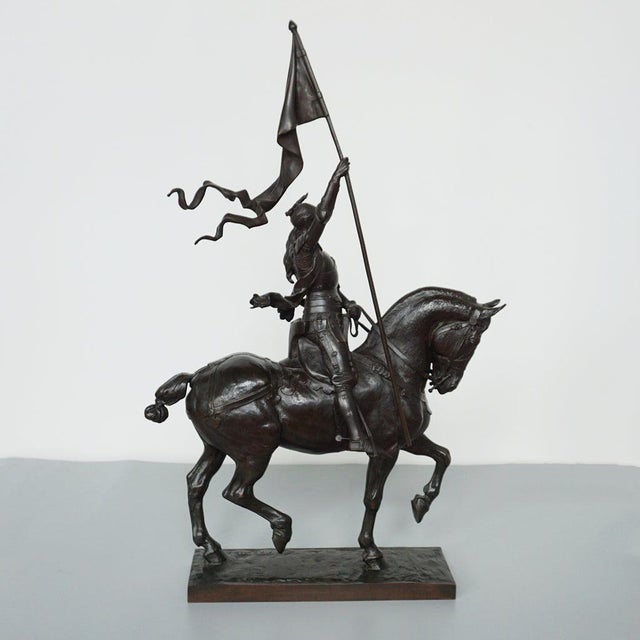 Brown Bronze Jeanne Darc Sculpture by Emmanuel Fremiet For Sale - Image 8 of 17