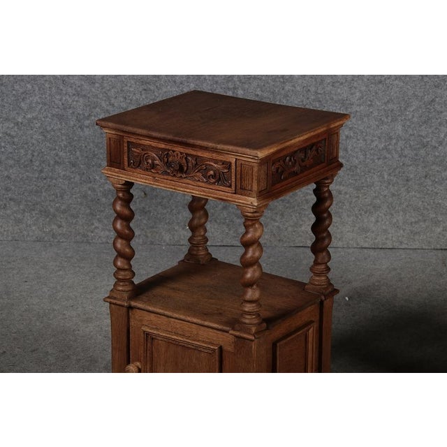 Antique Bedside Tables in Oak, 1880, Set of 2 For Sale - Image 12 of 18