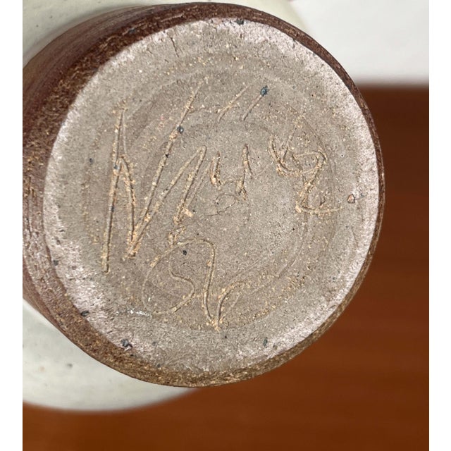 Beige Mid-Century Modern Danish Studio Pottery Oil Lamp from Aage Würtz, 1956 For Sale - Image 8 of 13