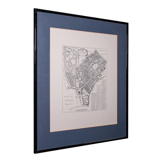 Vintage 18th Century Street Map, London, St Martins in the Field, Cartography For Sale