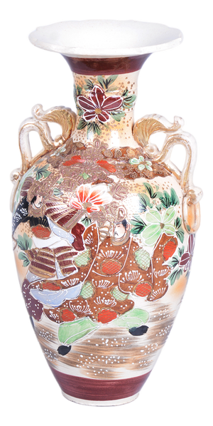 Art Deco Vase in Moriage Technique Glazed Ceramics, Japan, 1910s