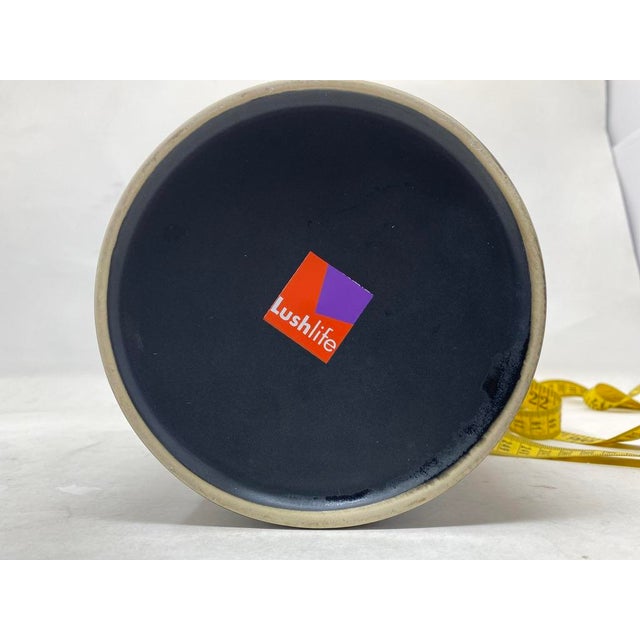 1980s Postmodern Asymmetrical Matte Black Ceramic Wine Chiller by Lushlife For Sale In Atlanta - Image 6 of 8