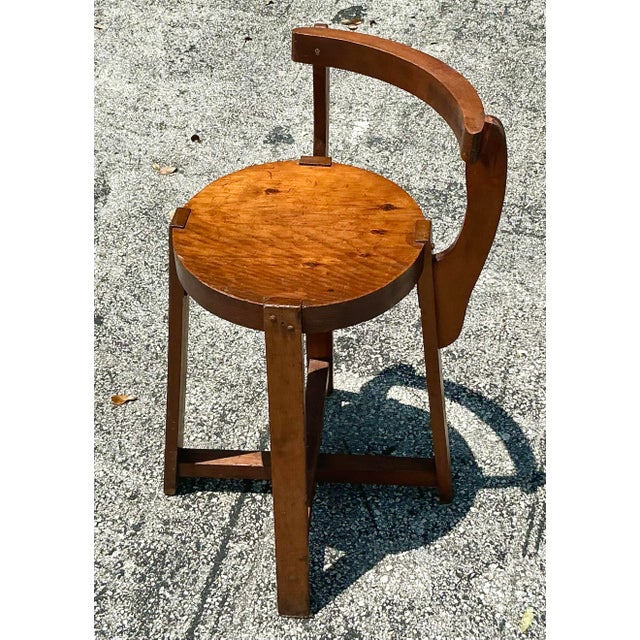 Vintage Boho Primitive Side Chair For Sale - Image 4 of 7