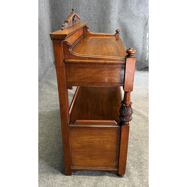 Wood 19th Century Solid Walnut Two Tier Server For Sale - Image 7 of 15