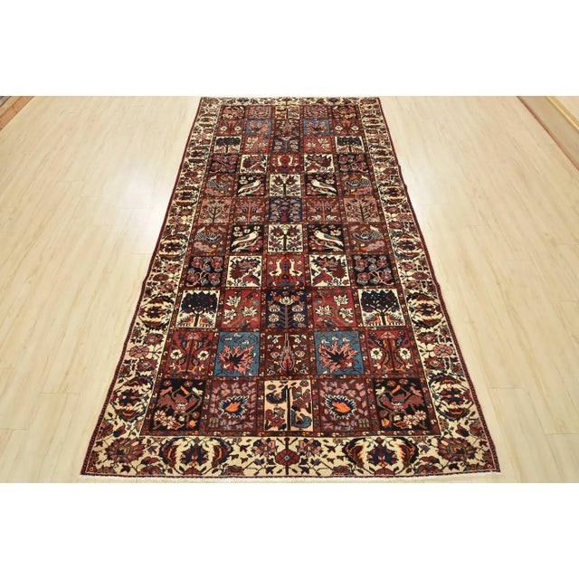 Tribal Bakhtiari Rug 5’6” X 9’11” Multicolor Wool Semi-Antique Hand-Knotted Carpet For Sale - Image 3 of 15