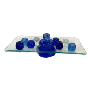 Vintage Art Glass Menorah